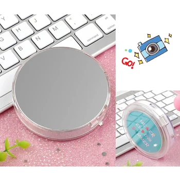 Roztomilý Kreslený Vzor Prenosné LED Svetlo, Až Nabíjateľná Skladacie make-up Zrkadlo Mini Kolo Prenosné USB Spoplatnené make-up zrkadlo