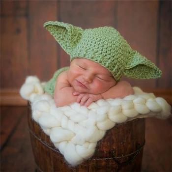 2 ks Hviezdy Vojny Yoda Cartoon uši klobúk+nohavice, Oblečenie, detská sedačka Batoľatá ručné novorodenca fotografie rekvizity