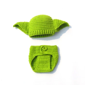 2 ks Hviezdy Vojny Yoda Cartoon uši klobúk+nohavice, Oblečenie, detská sedačka Batoľatá ručné novorodenca fotografie rekvizity