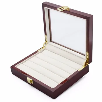 HAWSON Drevené Display Box Tmavo Hnedé Skladovanie Šperky Prípade Najlepší Darček pre Manžela Narodeniny