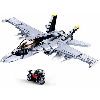 Vojenské série US Air Force F/A-18 STRIKE FIGHTER Mini boj proti motocykel DIY Model Stavebné kamene, Tehly, Hračky, Darčeky