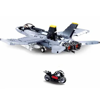Vojenské série US Air Force F/A-18 STRIKE FIGHTER Mini boj proti motocykel DIY Model Stavebné kamene, Tehly, Hračky, Darčeky