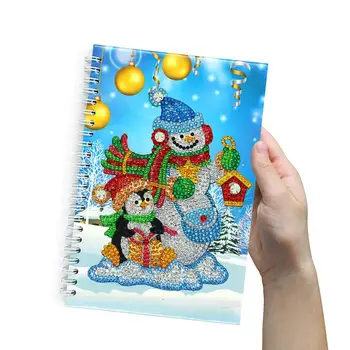 Snehuliak Vzor, Diamond Maľovanie Notebook A5 50 Stránky Diamond Výšivky Cross Stitch Denník Kniha Deti Knihy Diy Arts