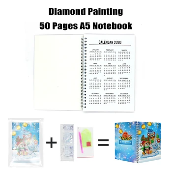 Snehuliak Vzor, Diamond Maľovanie Notebook A5 50 Stránky Diamond Výšivky Cross Stitch Denník Kniha Deti Knihy Diy Arts