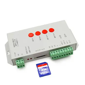 T1000S T-1000S SD karty pre WS2801 WS2811 LPD6803 led pixel radič RGB farebný DC5V-24V RGB prehrať video SPI