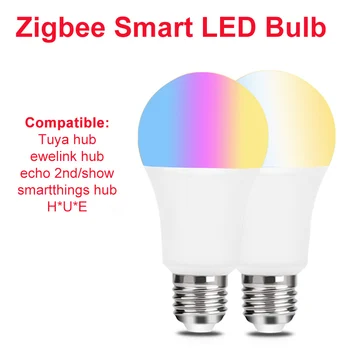 Lonsonho Smart Zigbee Led Žiarovka Žiarovka E27 220V RGB+SCS Svetlá Osvetlenie Kompatibilné Smartthings Echo Smart Home Automation