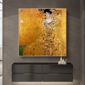 Portrét Adele Bloch Gustav Klimt Plátne, Obrazy Na Stenu, Umenie, Zlato Známeho diela Plagáty A Vytlačí na Stenu Obrázky a Decor