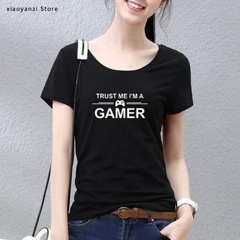 Verte mi, ja som hráč, zábavné vytlačené ženy tričko počítačový geek tee tričko homme Bavlna krátky rukáv t-shirt