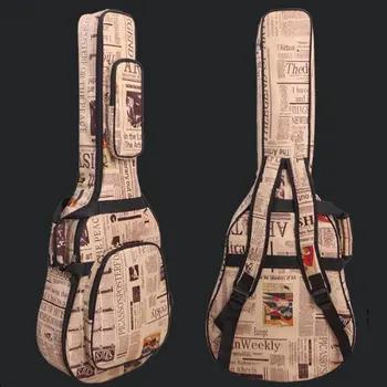 Nepremokavé Guitar Bag Zahustiť Dvojité vzal na svoje plecia 600D Oxford Tkaniny Materiál Veľkú Kapacitu Literárny Gitara Hudobný Nástroj Taška