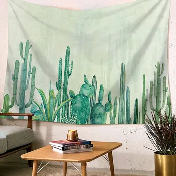 Kaktus Vytlačené Polyester Textílie Stene Visí Gobelín Deka prehoz cez posteľ Pláži tém Uteráky Piknik Mat Koľaji tropické gobelín