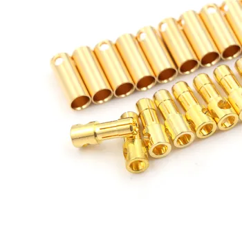 10 Párov Muž Žena 5,5 mm Zlatá Guľka Konektor Pre RC Batérie Motorových ESC