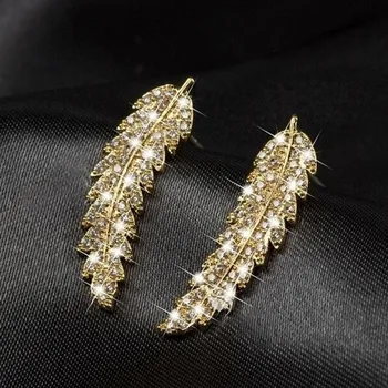 Hot Predaj Vysoko Kvalitné Klasické Šumivé Šperky 925 Sterling Silver a Gold Vyplniť Pripraviť 5A Cubic Zirconia Ženy Stud Náušnice Darček