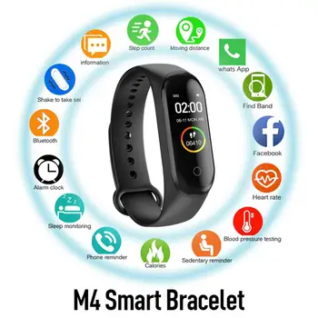 M4 Inteligentný náramok Hodiniek band 4 Fitness Šport Tracker Srdcovej frekvencie, Krvného Tlaku Smartband Náramok vodotesný IP67 smartwatch