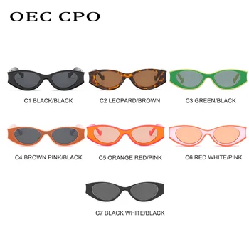 OEC CPO Vintage Cat eye slnečné Okuliare Ženy Móda Malé Farebné Slnečné Okuliare Mužov Retro Steampunk Okuliare Odtiene UV400 Oculos O815