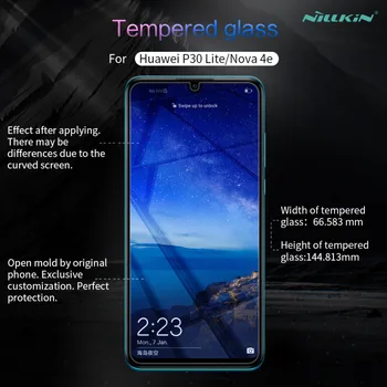 Nilkin Huawei P30 Lite Tvrdeného Skla Nova 4E Screen Protector Nillkin 9H H Plus Pro Jasné Ochranná Fólia pre Huawei Lite P30