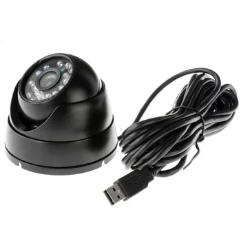 Čierny hliníkový prípade CMOS OV7725 zadarmo ovládač infračervené nočné videnie ir 25m dome kamera, USB Web Kamery Vonkajšie bezpečnostné s IR