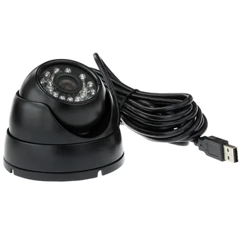 Čierny hliníkový prípade CMOS OV7725 zadarmo ovládač infračervené nočné videnie ir 25m dome kamera, USB Web Kamery Vonkajšie bezpečnostné s IR
