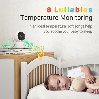 HeimVision Baby Monitor s rozlíšením 1080P Nočné Videnie 360° PTZ Vzdialenej 2 Way Audio VOX 8 Marieli Záznam, Podpora SD Karty Pre HMB33MQ