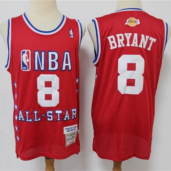 NBA pánske Los Angeles Lakers #8 Basketbal Jersey Kariéru Pamätník Black Mamba Kobe Bryant Retro Dresy Športové Swingman Jersey