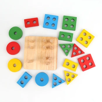 Horúce Drevené Geometrické Triedenie Rada Montessori Deti, Vzdelávacie Hračky, Hračky Pre Deti Budovy Puzzle Dieťa Darček K Narodeninám Nové