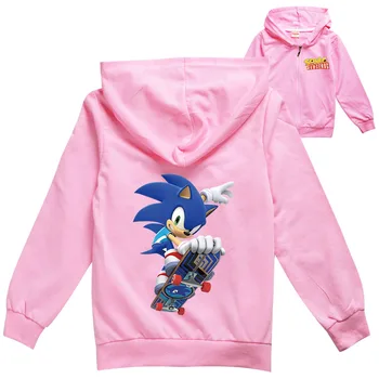 2-16Y Roztomilý Sonic The Hedgehog Oblečenie Zips Pulóver Športové Chlapčenské Mikiny Vianočný Darček Deti Bundy Mikiny pre Dievčatá