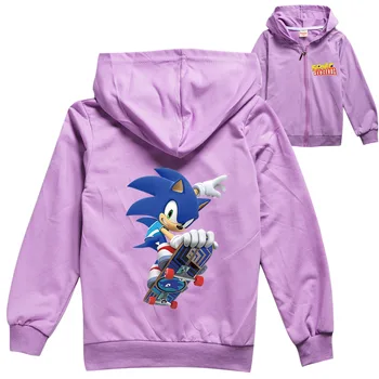 2-16Y Roztomilý Sonic The Hedgehog Oblečenie Zips Pulóver Športové Chlapčenské Mikiny Vianočný Darček Deti Bundy Mikiny pre Dievčatá