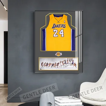 Rám obrazu, Woody Plagát Rám Kobe Bryant jersey Plagát Basketbalové Hviezdy Wall Art Plátno Klasické fotorámčekov