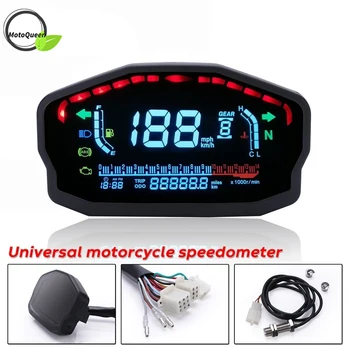 1,2,4 Valce Motocykel Univerzálne LED LCD Digitálny Rýchlomer Zadné Svetlo, Tachometer Pre Kawasaki Honda, Yamaha Speed Meter
