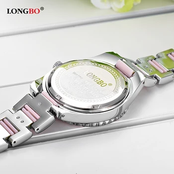 LONGBO Módne Quartz Hodinky Ženy, Luxusné Imitácia Keramické Zliatiny Ružová Nepremokavé Quartz Hodinky Dámske Elegantné náramkové hodinky