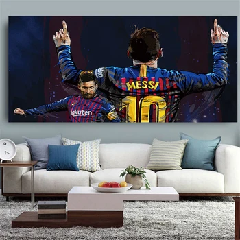 Futbalista Messi Nástenné Plátno olejomaľba Plagáty a Tlačí na Steny Umenie Obrázok pre Obývacia Izba Domov Dekoratívne
