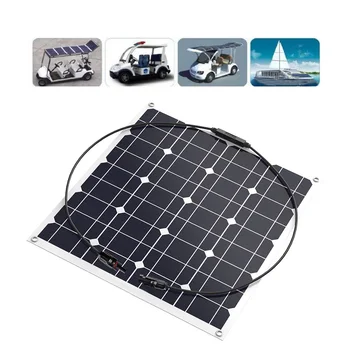 Flexibilný solárny panel 50w monokryštalické solárne 50 w watt fotovoltaické bunky 12v solárny panel power bank