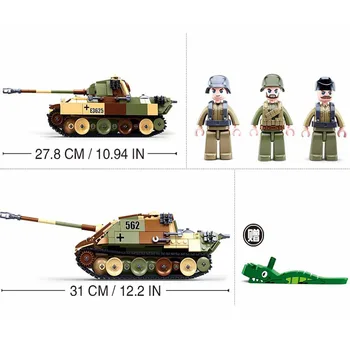 SLUBAN WW2 nemecké Vojenské Panther G Stredný Tank Model Stavebné Bloky druhej Svetovej Vojny Vojak, Tehly Klasický Model Hračky pre Chlapcov