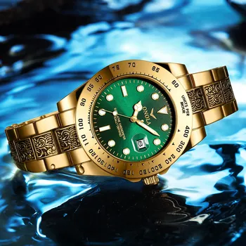Značka ONOLA Business Bežné luxusné retro nehrdzavejúcej ocele zlaté pánske hodinky vysokej kvality zlaté hodinky mužov