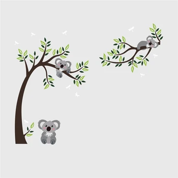 Koala Stenu Nálepka Pre Deti Izby Cartoon Zvierat Samolepiace Tapety, Obývacej Izby, Spálne Dekorácie Chlapec Dievča Deti Plagát