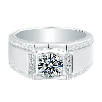 Shipei 925 Sterling Silver D Farbu Skutočné Moissanite Diamantov, drahých kameňov, Zapojenie 1CT Luxusné Krúžok Pre Mužov Muž Jemné Šperky
