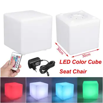 30 cm RGB LED Svetlo Cube Sedadlo Stoličky Nepremokavé Nabíjateľná LED Osvetlenie + Diaľkové Ovládanie na Panel Home Decor