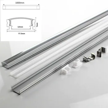 10-20PCS DHL 1m LED pás hliníkový profil pre 5050 5730 LED pevného bar svetelný led panel hliník kanál bývanie withcover konci krytu