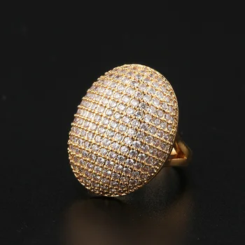 Yunkingdom 4 Farby Módne Luxusné Prstene Pre Ženy Oválne Cubic Zirconia Zlaté Prstene, Svadobné Party Šperky Nastaviteľné