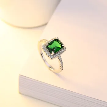 Multi-farebné 14K Zlata Krúžok Emerald Diamantový Prsteň Zásnubný Peridot Drahokam Šperky Bizuteria Anillos Tyrkysové Prstene pre Ženy