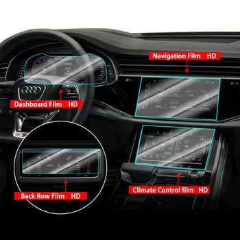 Pre Audi Q8 2018 2019 2020 Tvrdené Sklo Auta GPS Navigácie Film Panel Monitor Screen Protector Film Nálepky Príslušenstvo