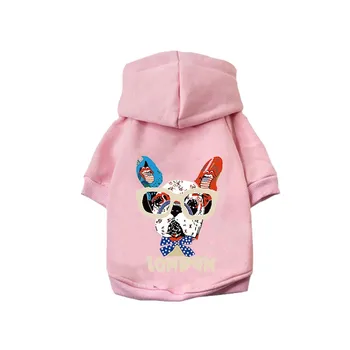 2020 Karikatúra Tlače Psie Oblečenie, Zimné Teplej Módy Hoodie Pet Oblečenie Pre Malé A Stredné Psy Domáce Zvieratá Chihuahua Pug Psa Kabát Oblečenie