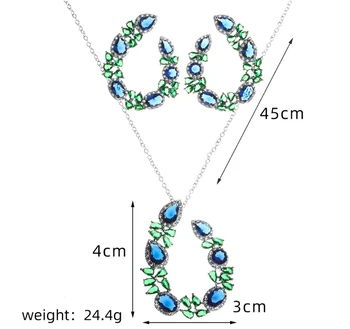 Zlxgirl šperky, luxusné značky cubic zirconia farba medi prívesok s náušnice svadobné šperky nastavuje jemné dámske náhrdelníky a uši