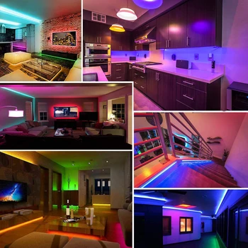 LED Pás Svetla, 32.8 ft RGB Farebné Lano Svetla Kit s Diaľkovým pre zdobenie váš Obývacia izba, Spálňa, na Poschodí, Kuchyňa