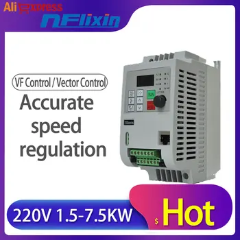 220V 1.5/2,2 kw VFD AC Frekvenčného meniča Menič VFD Converter Rýchlosť Radiča invertor pre CNC motora