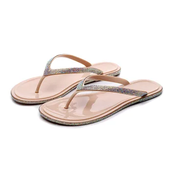 2020 Letné Topánky Žena Sandále Transparentné Crystal Jelly Flip Flops Mimo Mora Nosenie Pláži Bežné Papuče Značky Obuvi