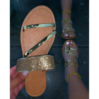 2020 Lete Nové Topánky Ženy Ploché Sandále Vonkajšie Pláži Papuče Otvorené Prst Módy Sexy Bežné Pohodlné Plus Veľkosť 42