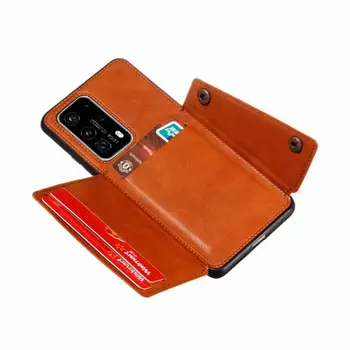 Pre Huawei P40 Pro Plus-Card, Držiteľ Kožené Peňaženky Telefón Prípade P40 Lite Nova 7i 6se Magnetické Flip Silikónové Krytie