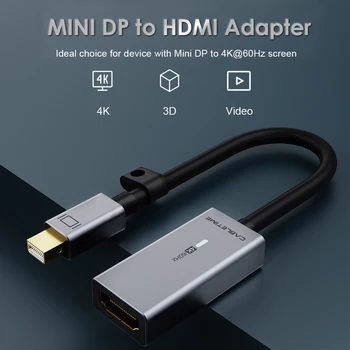 CABLETIME Mini DP-HDMI Adaptér 4K/60Hz Thunderbolt Rýchly Prenos HDMI Konvertor pre Povrchovú Pro 6 Lenovo, Dell XPS N359
