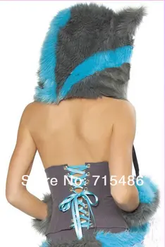 Rýchle Dodanie Deluxe Blue Cheshire Cat Kostým Zvierat Dospelých Halloween Kostýmy Pre Ženy