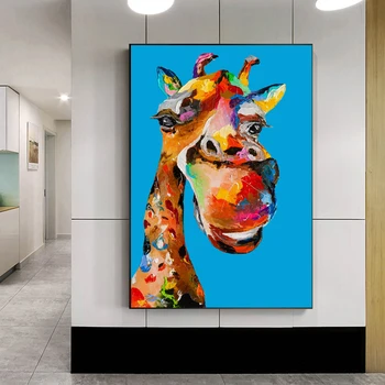 Zebra Plátno Art Obrazy Na Stenu Farebné Žirafa, Slon Umenie Výtlačkov Afrických Zvierat Umeleckých Obrazov Na Stenu Pre Obývacia Izba